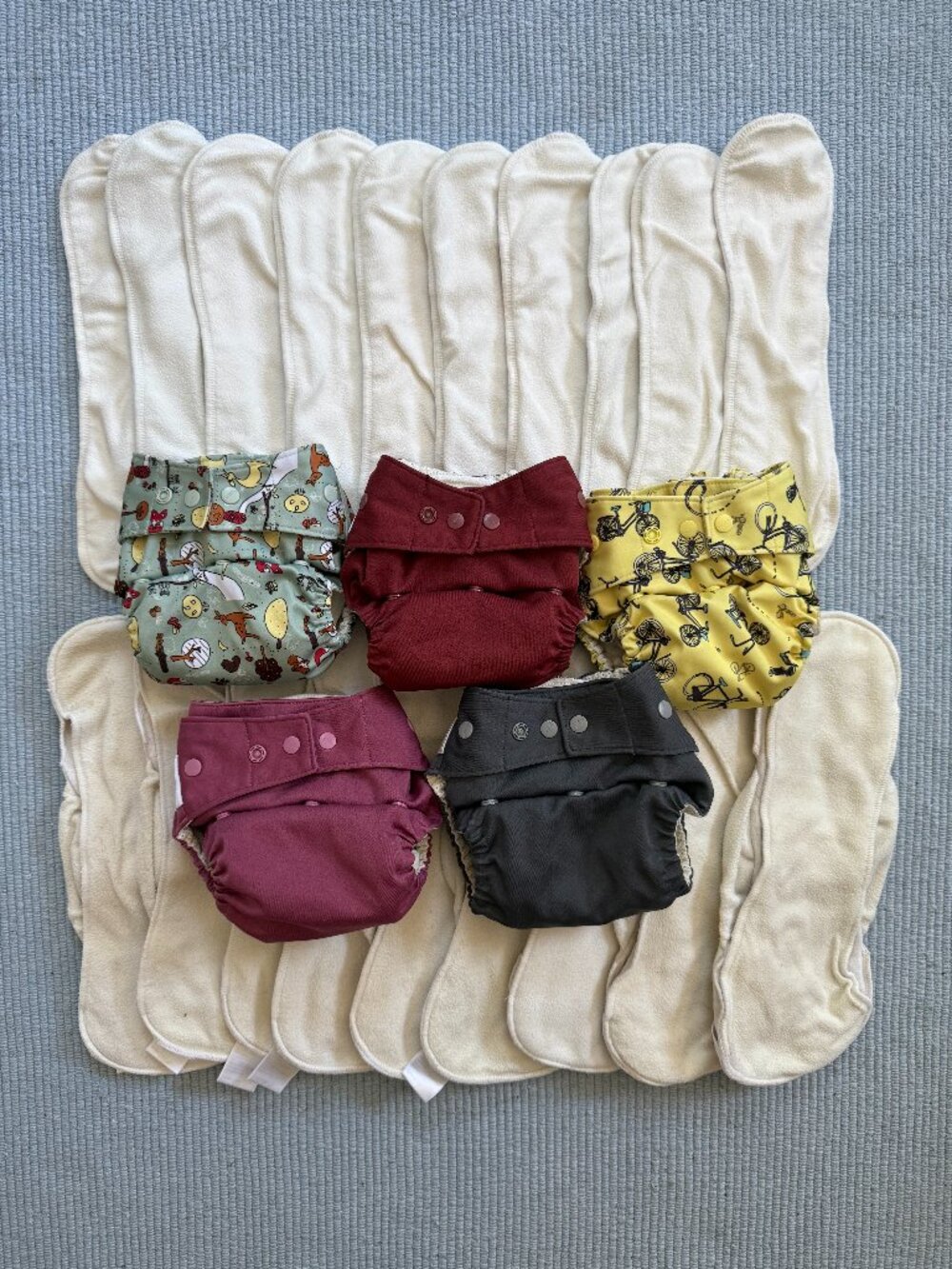 GroVia Hybrid Cloth Diaper Shells, Liners, and Booster Pads-One Size fits 8-35lb